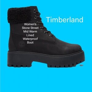 Timberland Women's Black Stone Street Moto Boots